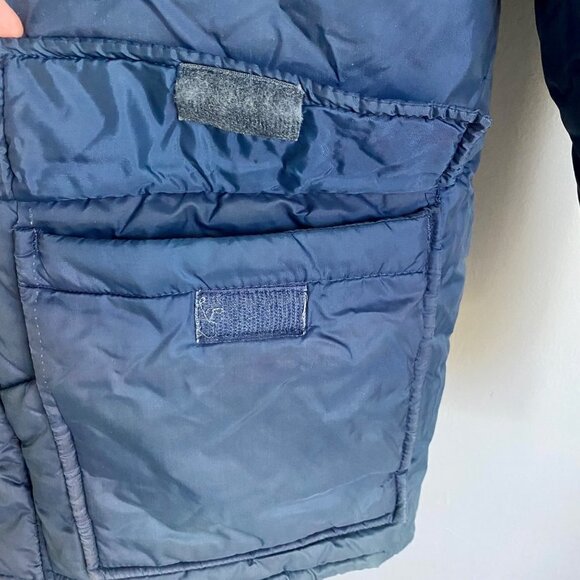 Montgomery Ward Blue Parka Jacket with Removable Hood Vintage Large - Picture 12 of 16